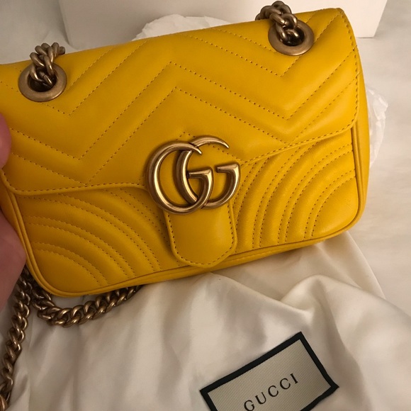gucci marmont yellow bag
